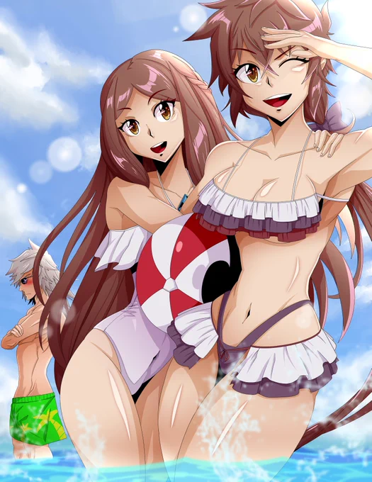Summer Lora and Haze🌺🏖️
plus Jin~

#Xenoblade2 #ゼノブレイド2 
#XenobladeChronicles2 
