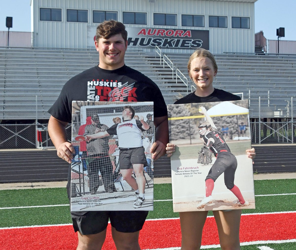 SportsANR's tweet image. Gage Griffith (@GriffyMini) left Aurora on top of the mountain. Eva Fahrnbruch (@efahrnbruch) will be back in a Husky uniform for an encore. Gage and Eva are your 2021-22 Aurora News-Register athletes of the year. #nebpreps #aurorahuskies