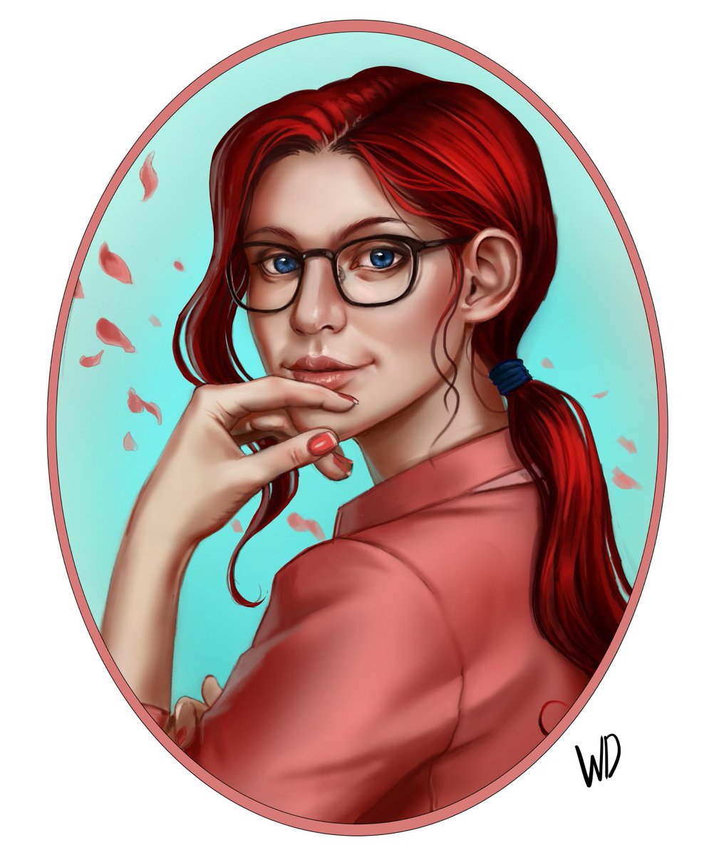 Vyllaart's tweet photo. Another in-character portrait done for nopixel. Win made this one for Ash Ketchup played by @Sugoi_Ash because of all the kindness she's shown to the prison lifers. Next up, in-character pride art... just... have to figure out what... to paint.... https://t.co/r1MRpX9PW8
