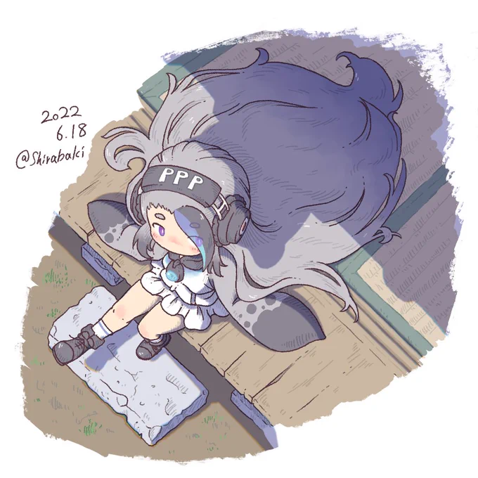#けものフレンズ 
この間の(以下略)
ラフだとあんまり気にならなかったけど後ろ髪がなんか動き的に寂しかったので頑張ってうねらせた。 