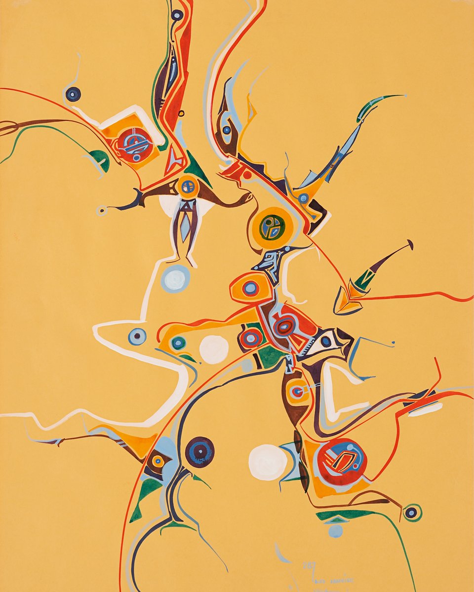 Our next featured artist in honour of National Indigenous History Month is Alex Janvier, Denesuline.

Image: Alex Janvier, Walking in a Snow Glare, 1964, Collection of Glenbow

#NIHM2022 #IndigenousHistory #IndigenousArt #IndigenousArtists