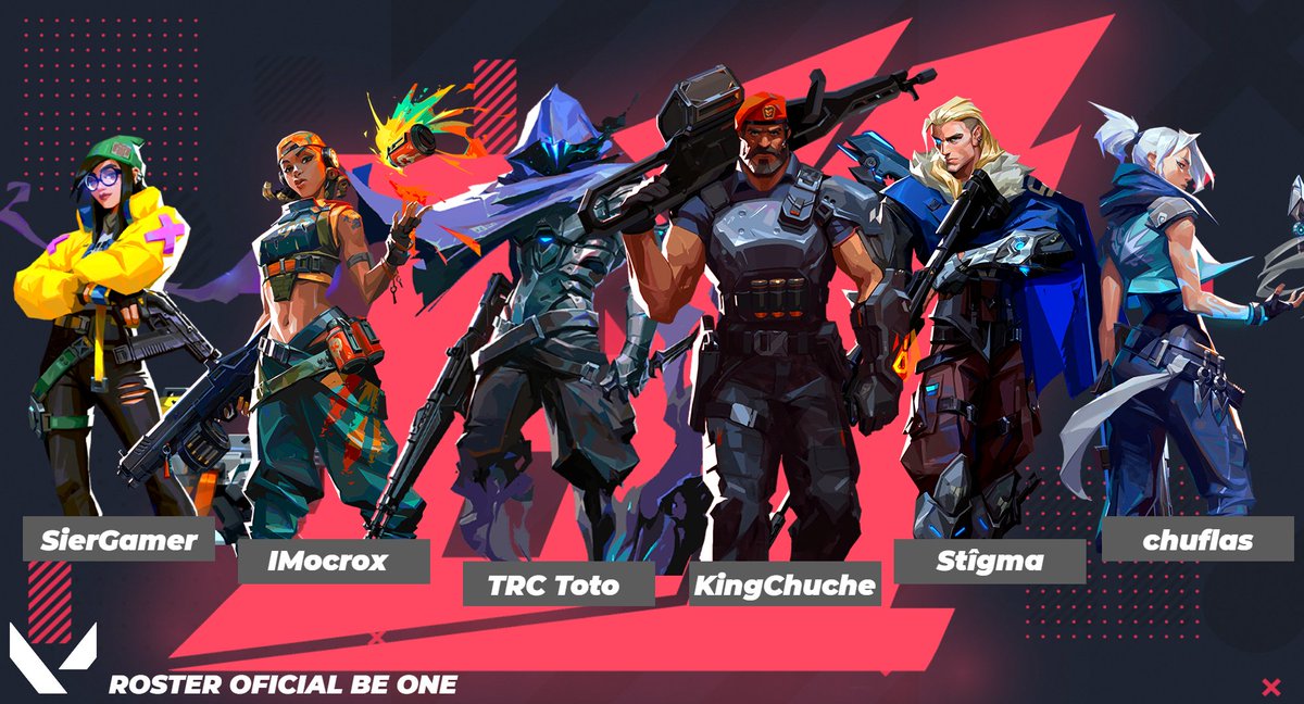¡PRESENTACIÓN! ⚫🔴

Es de nuestro agrado presentar la incorporación de una nueva sección. Ellos estarán representándonos como equipo en #Valorant. 💪❤️

Roster: 

👤 • #Stîgma
👤 • <a href="/SierGamer/">Javier Herrera</a>
👤 • <a href="/Toto_Zepl/">Aldo Zepl</a>
👤 • @Chuflas5
👤 • <a href="/IMocrox/">Mocrox</a>
👤 • <a href="/KingChuche/">KingChuche</a>

👔 • <a href="/_JPGP_/">Juan G</a>