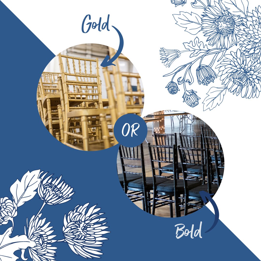 alpineeventsmi's tweet photo. Luxe with gold or bold with black... which will you go with for your #michiganwedding? https://t.co/I4nWGHjhw3