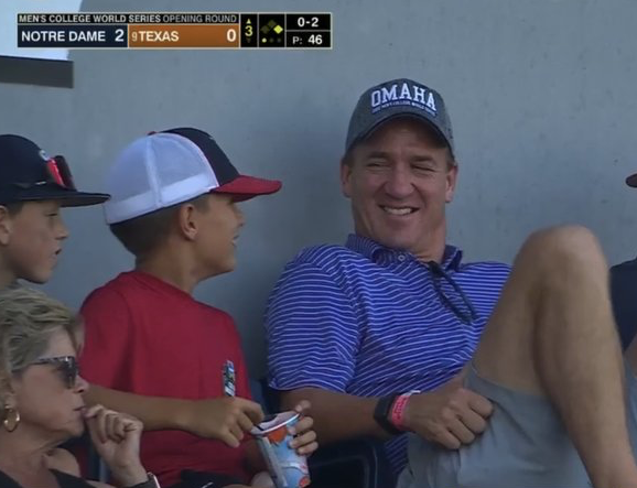 Mr. Omaha himself in Omaha wearing an Omaha hat Peyton Manning is a legend. 🤣