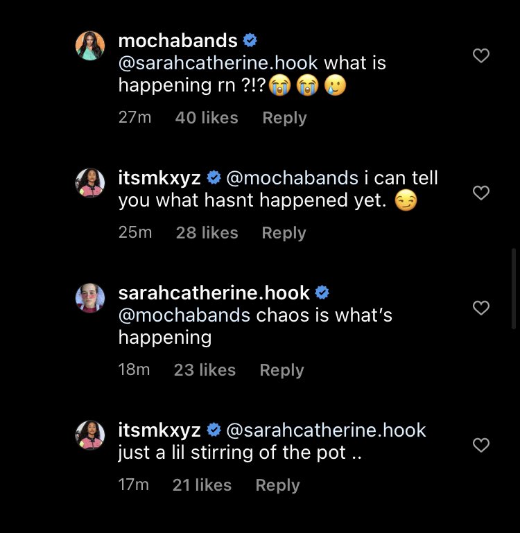 barbiefitting's tweet image. Imani really shut this shit down QUICKLY. She didn’t like the post, she posted “C&amp;amp;J🖤”, she didn’t like any of the comments only Sarah Catherine’s. Oh she dead serious😭 #Firstkill