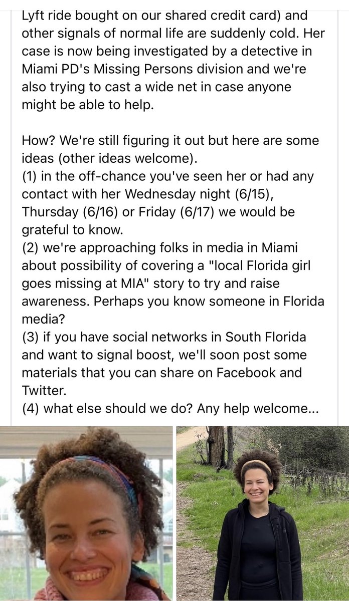 hissing_booth's tweet photo. Jennifer Brea is missing… her husband posted about it on Facebook within the last hour. Missing in Miami. Please share. @jenbrea #JenniferBrea https://t.co/hKEVNuWcIY https://t.co/BE82t3dX9j