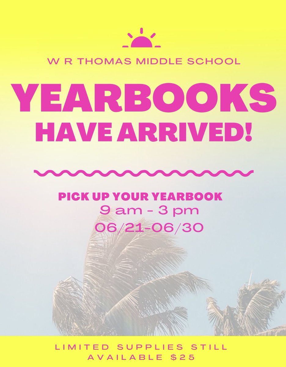 Yearbooks are in Tigers! Get them as quantities are limited. ✨🐯 #wrthomasmiddleschool #wearetigers🐯