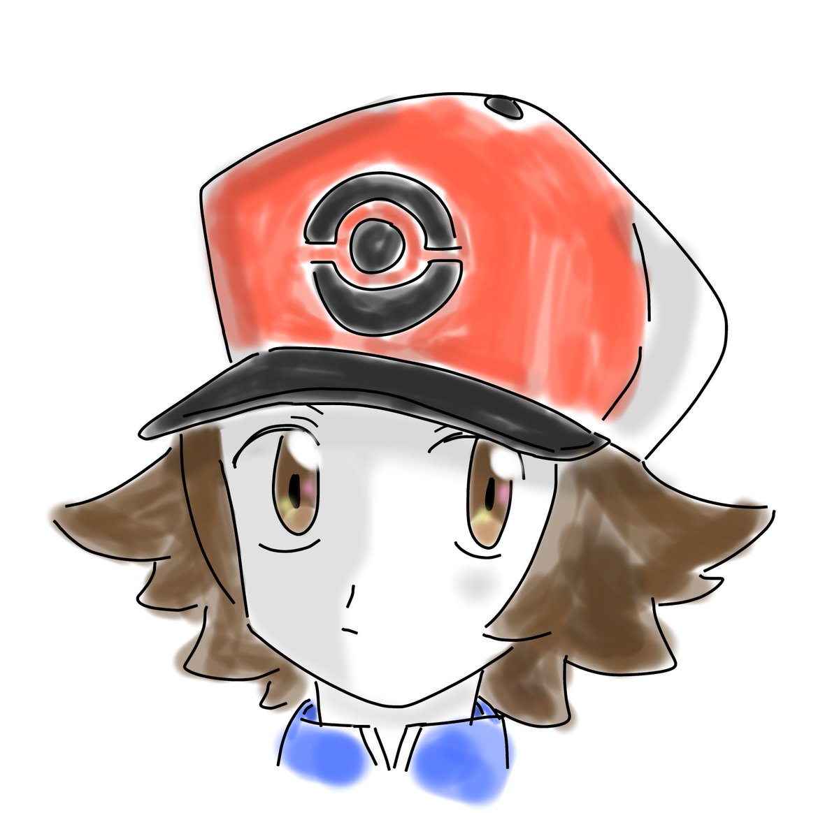 hilbert (pokemon) 1boy male focus brown hair hat solo brown eyes white background  illustration images