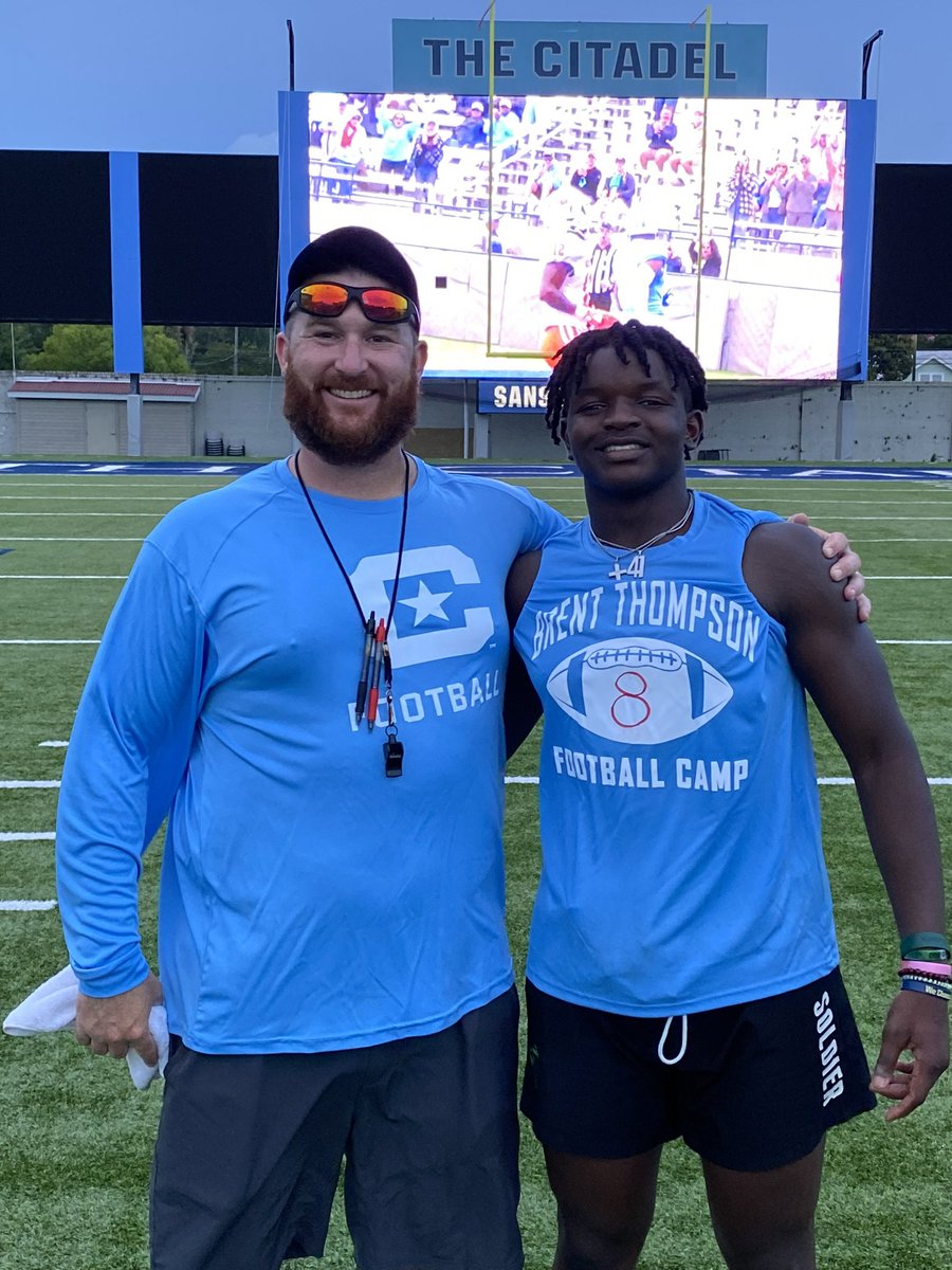 Had a amazing camp today!!!! <a href="/CitadelFootball/">The Citadel Football</a> <a href="/SkylarMack3/">Skylar Mack</a> <a href="/Coach_BThompson/">Brent Thompson</a> <a href="/CoachWeston_/">Kevin Weston</a> @COACH_JW_WARD <a href="/Joe_Call_21/">Joe Call</a>
