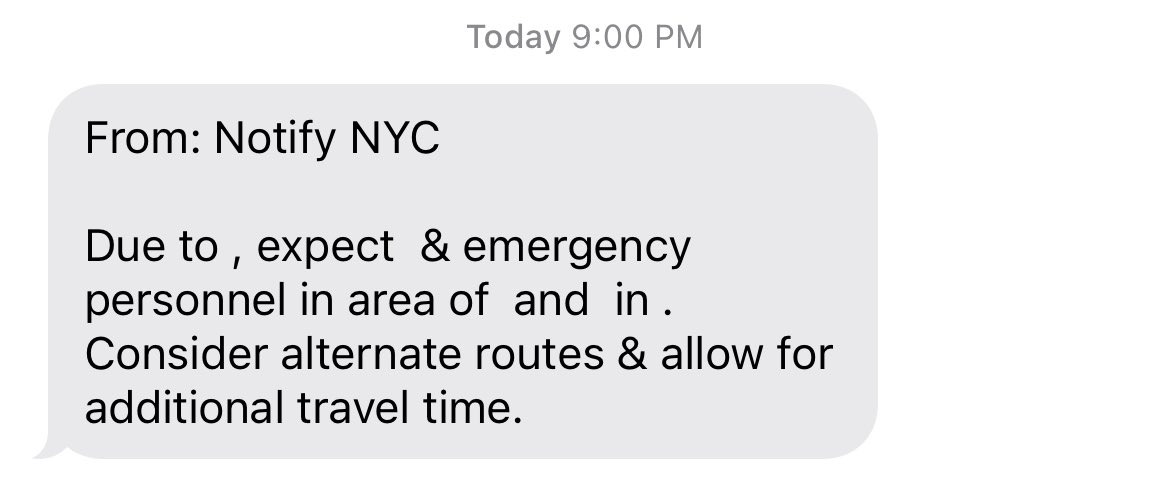 jol_def's tweet photo. Oh does your city think you need details? New Yorkers now just assume an emergency with subsequent delays at all times https://t.co/u0SSgIAa5z