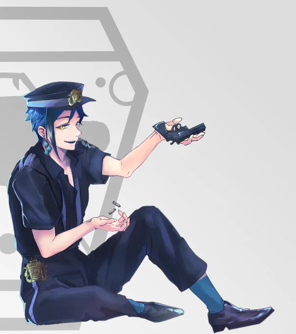 もなさんと合作にてリーチ兄弟をテーマ:Policeで描かせていただきました!とても楽しかったです!!お誘いありがとうございました🙏🏻❣️ 
