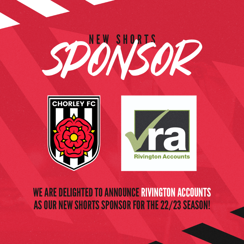 chorleyfc's tweet photo. We're delighted to have @RivingtonAcc as our SHORTS SPONSOR for 2022/23 🤩

Long-time backers of the Magpies (8⃣ seasons and counting), the Adlington-based firm will have their logo emblazoned on our new @hgsportswear shorts 👍