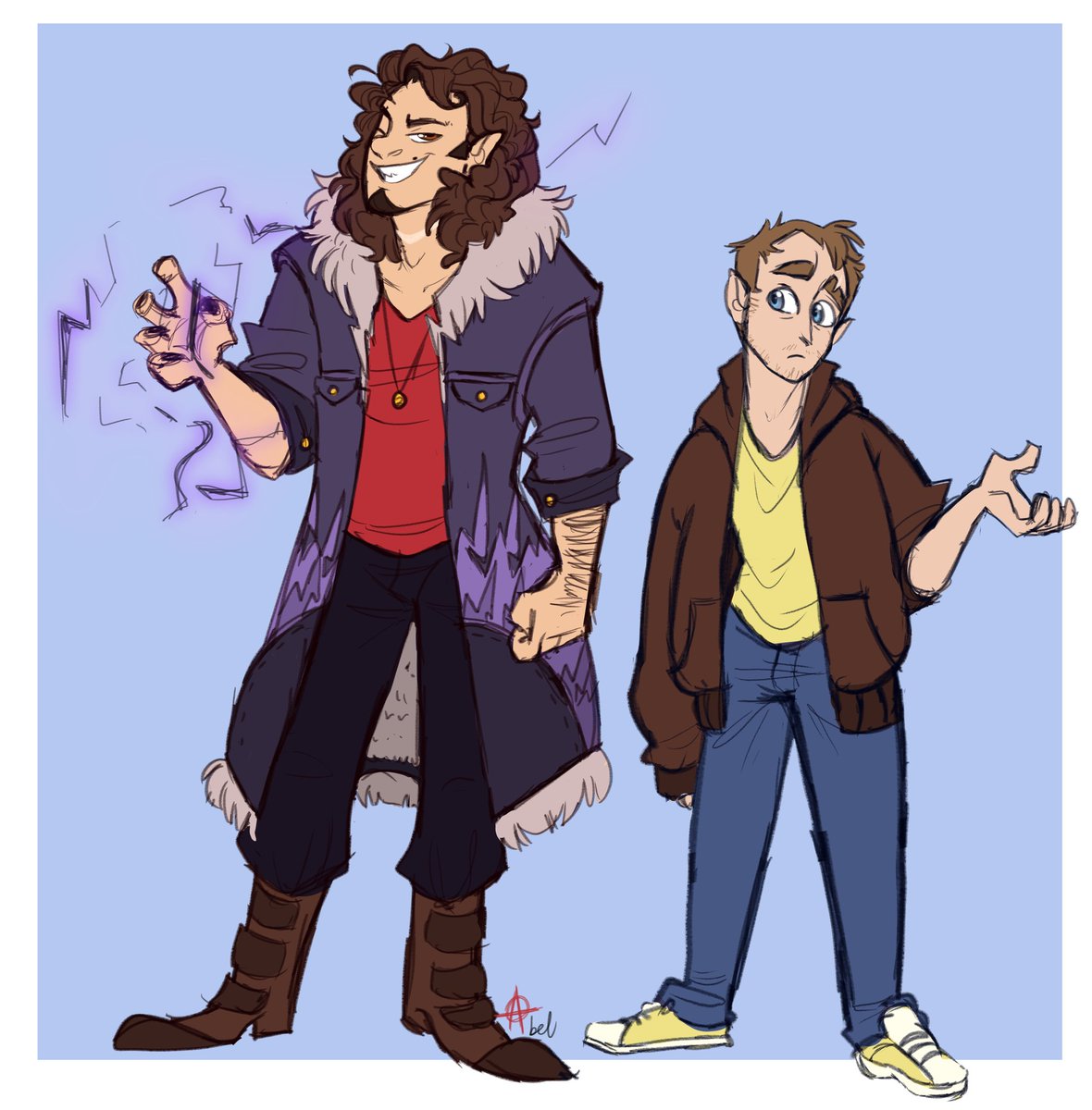 Purgatorypirate's tweet photo. Mammon &amp; Ancitif! Best ship in @DARAPseries 

Mammon is the demon of Greed while Ancie is just your run of the mill low level trans boy 🏳️‍⚧️
#demon #characterdesign #sketch #darap #conceptart https://t.co/EGhq88dFCS