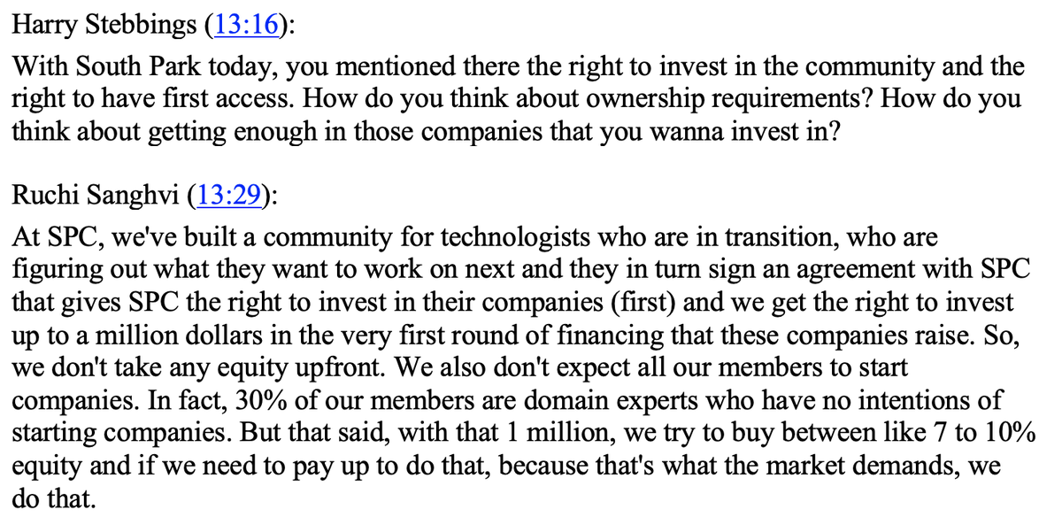 sajithpai's tweet photo. Interesting new venture funding models emerging at the pre-seed stage, like this by @rsanghvi 's @southpkcommons 

It is also interesting to see it described by her as operating in the -1 to 0 stage (at the 'pick' stage as @joshk calls it) helping founders hone in on the idea. https://t.co/YlGhOli8SI