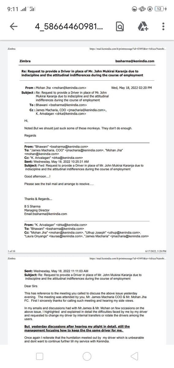 Chief Finance Officer at KenIndia Insurance is basically RACIST.