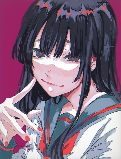 黒髪ロングのtwitterイラスト検索結果