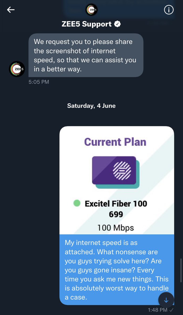 djashokbang's tweet photo. @MIB_India kindly note how we are being cheated. Kindly read my chat with support and I want justice. It’s not about the money but the lousy support and final blaming the customer. #justicefromZee5 #ZEE5 #cheat #Justice @ZeeNewsEnglish @republic @NEWS9 @BangaloreTimes1 https://t.co/0VjhHqZMBi