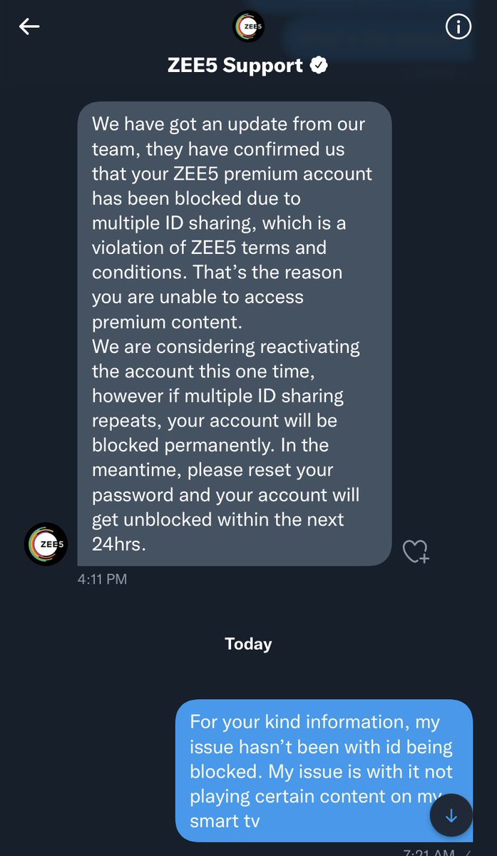 djashokbang's tweet photo. @MIB_India kindly note how we are being cheated. Kindly read my chat with support and I want justice. It’s not about the money but the lousy support and final blaming the customer. #justicefromZee5 #ZEE5 #cheat #Justice @ZeeNewsEnglish @republic @NEWS9 @BangaloreTimes1 https://t.co/0VjhHqZMBi