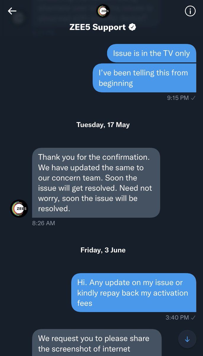 djashokbang's tweet photo. @MIB_India kindly note how we are being cheated. Kindly read my chat with support and I want justice. It’s not about the money but the lousy support and final blaming the customer. #justicefromZee5 #ZEE5 #cheat #Justice @ZeeNewsEnglish @republic @NEWS9 @BangaloreTimes1 https://t.co/0VjhHqZMBi