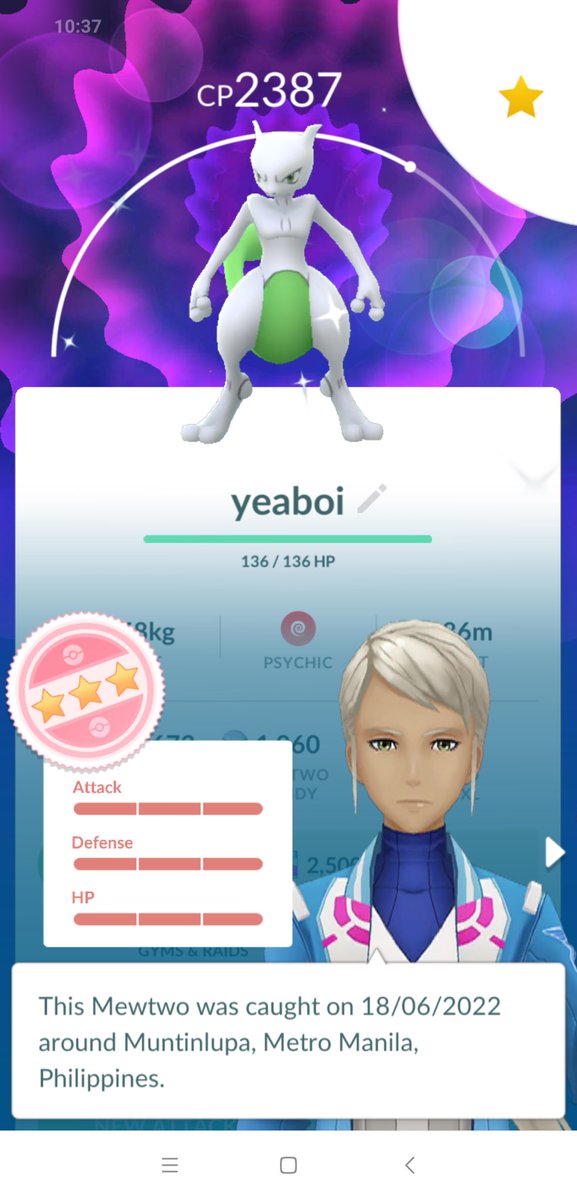 khaldaveandrei's tweet photo. Didnt expect that 😎 Now im super happy! #PokemonGO #ShundoMewtwo https://t.co/jMJKg7yZPa