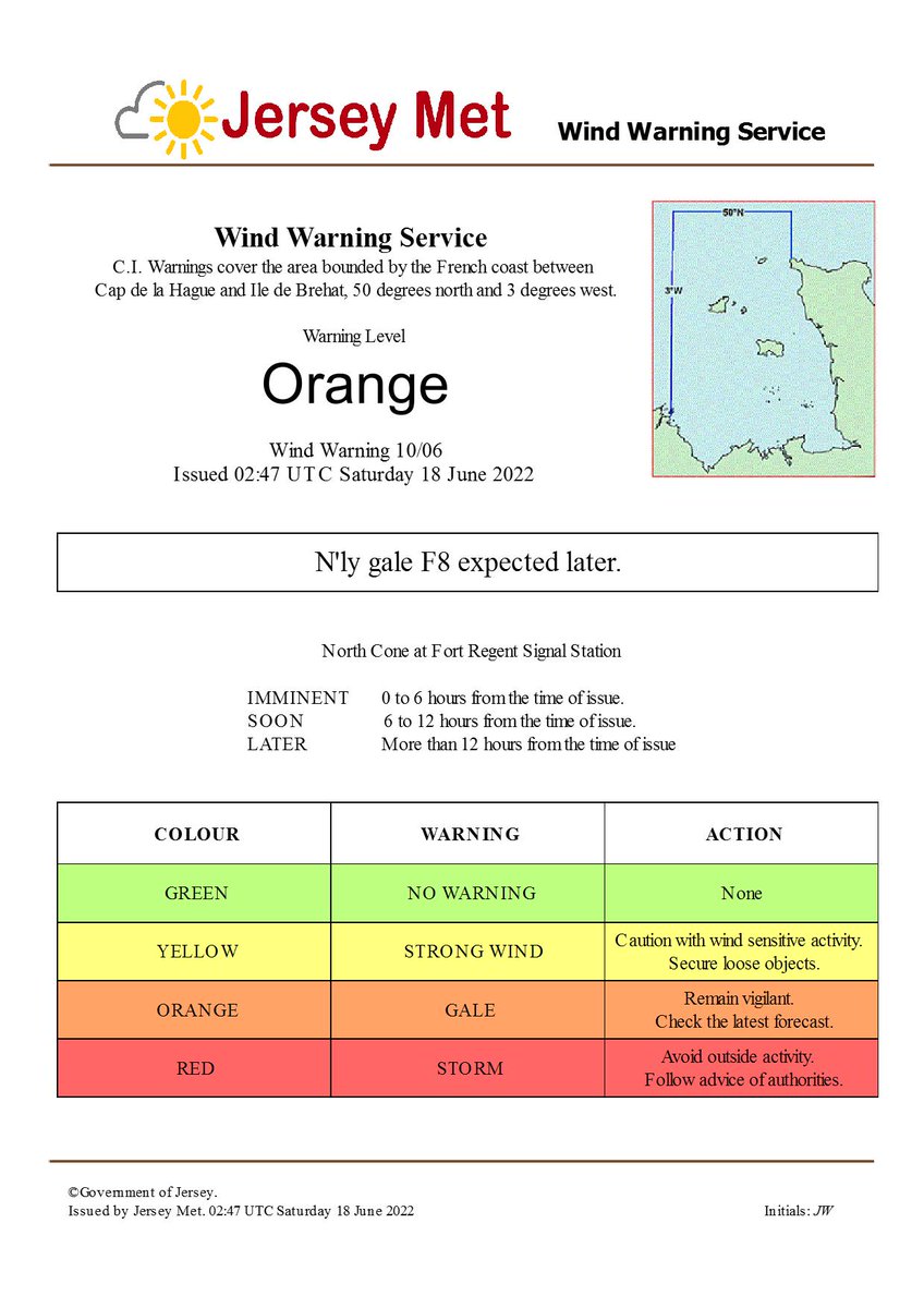 Wind Warning 10/06 issued 02:47 UTC Saturday 18 June 2022.