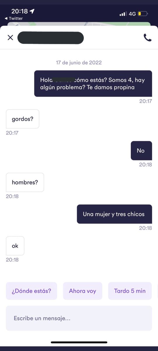 Mis amigos acaban de pedir un cabify y mandaron esto al grupo sjkdksks