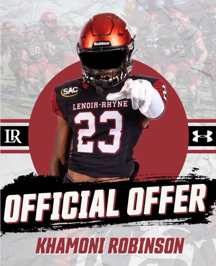 KhamoniQB1's tweet photo. After a great camp and talk with @coach_mjacobs and @AnthonySoto_LR I am blessed to receive a offer from Lenoir-Rhyne University ❤️!!! @Monroe_Redhawks @QBC_Charlotte @NCHSBlueSheet #GoBears #MoreWork #AGTG https://t.co/fJaoNbXGof