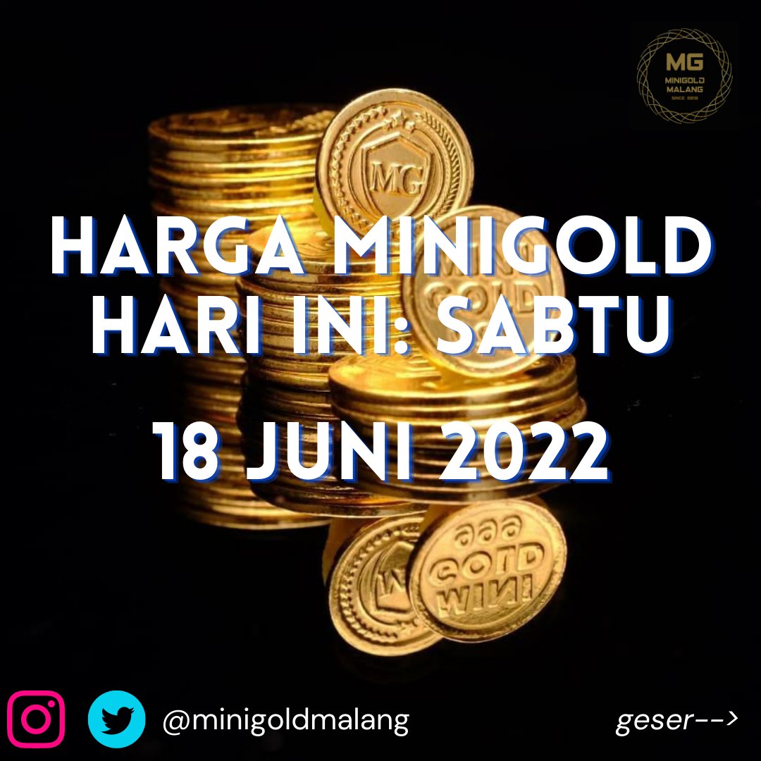 minigoldmalang's tweet photo. Harga MiniGold hari ini, Sabtu 18 Juni 2022:

Semoga semakin hari, semakin bertambah simpanan emasnya.

Info pembelian dan join reseller https://t.co/fehKIKghD4 #emaskandia https://t.co/8utY5OGSnI