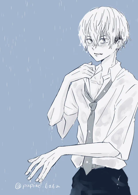 びしょ濡れ❄️くんも添えて…
before↔after的な☔️ 