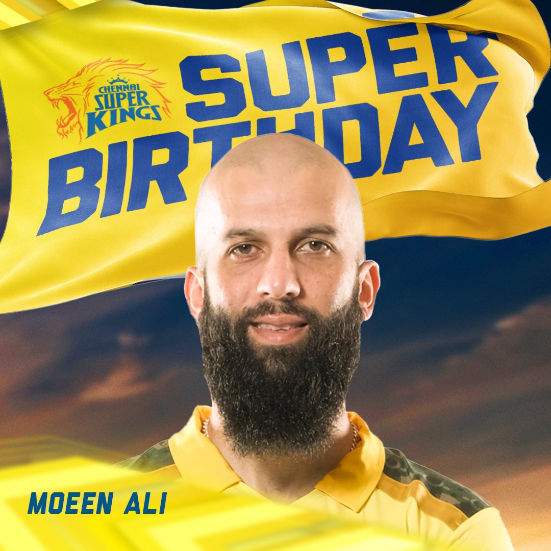 A resource of strength 💪 to bank on when we need him! Super Birthday to you, Moeen! 

#SuperBirthday #Yellove #WhistlePodu 🦁💛