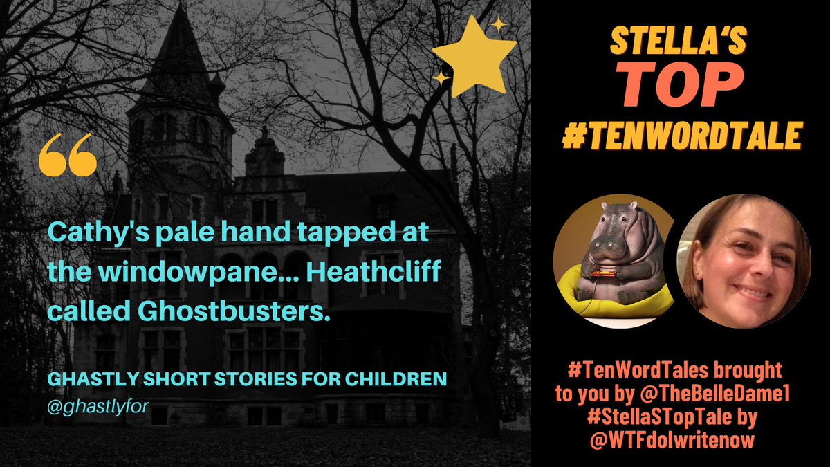 wtfdoiwritenow's tweet photo. @TheBelleDame1 It’s #tenwordtales and #StellasTopTale! Tonight we’ve flipped for this ghastly mashup by @GhastlyFor. Congrats! https://t.co/v24Soi4g6c