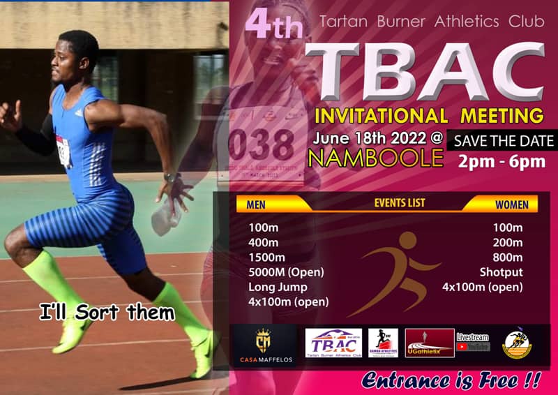 Uganda AthletesForum (@ugathletesforum) on Twitter photo Today is the day.
4th TBAC INVITATIONAL MEETING.
Click the link to join us live from 13:45 EAT.
@NCSUGANDA1 <a href="/AthleticsUganda/">Uganda Athletics</a>
<a href="/AllanDarren/">Darren Allan Kyeyune</a> <a href="/AishaSports/">Aisha Nassanga</a> <a href="/Official_UOC/">NOC UGANDA | CGA UGANDA</a> <a href="/USPAmedia/">USPAmedia</a>
@RoblinSportsCo <a href="/tartanburners/">TBAC</a>
youtu.be/E5zEDuY1WMs Today is the day.
4th TBAC INVITATIONAL MEETING.
Click the link to join us live from 13:45 EAT.
@NCSUGANDA1 <a href="/AthleticsUganda/">Uganda Athletics</a>
<a href="/AllanDarren/">Darren Allan Kyeyune</a> <a href="/AishaSports/">Aisha Nassanga</a> <a href="/Official_UOC/">NOC UGANDA | CGA UGANDA</a> <a href="/USPAmedia/">USPAmedia</a>
@RoblinSportsCo <a href="/tartanburners/">TBAC</a>
youtu.be/E5zEDuY1WMs