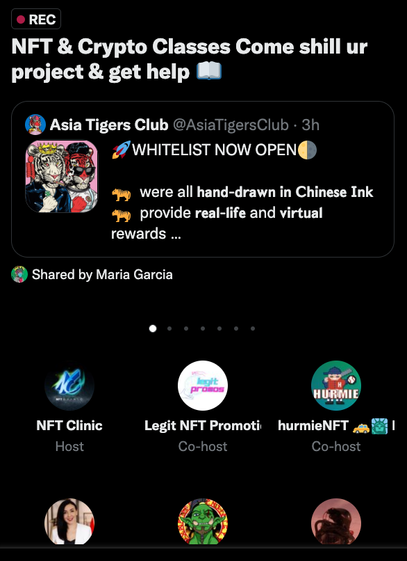 AsiaTigersClub's tweet photo. Another shout to @NFT_Clinic for what you're doing &amp; for having us up on stage!

Also to these great speakers: @legit_promos, @hurmieNFT, @meta_nomads, @CroHulk1, &amp; 
@Komards_NFTS sharing value too!💯

An amazing #NFTCommunity that everyone should know more about and be apart of. https://t.co/e0FiXlscFt