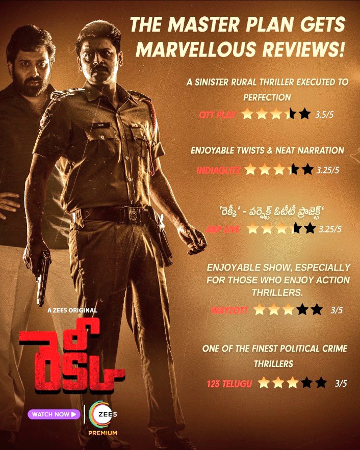 Movieupdates69's tweet photo. #Recce gathers remarkable reviews from all over!🎉 Congrats
Watch the interesting thriller web series only on #Zee5
▶️ https://t.co/7Q2WRMHaZU
#AZEE5Original #RECCEonZEE5 #RecceVetakuSiddam
@ActorSivabalaji #ActorSriram @DhanyaBee #EsterNoronha #SammetaGandhi #rajeswarinair https://t.co/pBAQLv4aLm