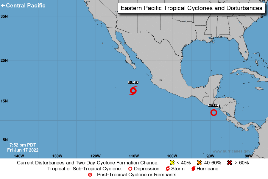 MedioAmbienteSV's tweet photo. 📌#ElObservatorioInforma que el @NHC_Pacific ha degradado a la Tormenta Tropical Celia a Depresión Tropical, se ubica a 210 km al sur de San Salvador. Tiene vientos máximos sostenidos de 65 km/h y se mueve al norte a 6 km/h. https://t.co/zENY46de1U