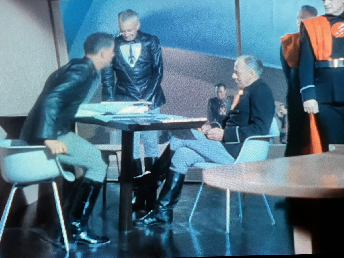 Condimentgrrl's tweet photo. Looks like the Philosophy Professor has exchanged his loafers for some kicky boots #bmoviemaniacs  #FlightToMars https://t.co/90O2gp6fER