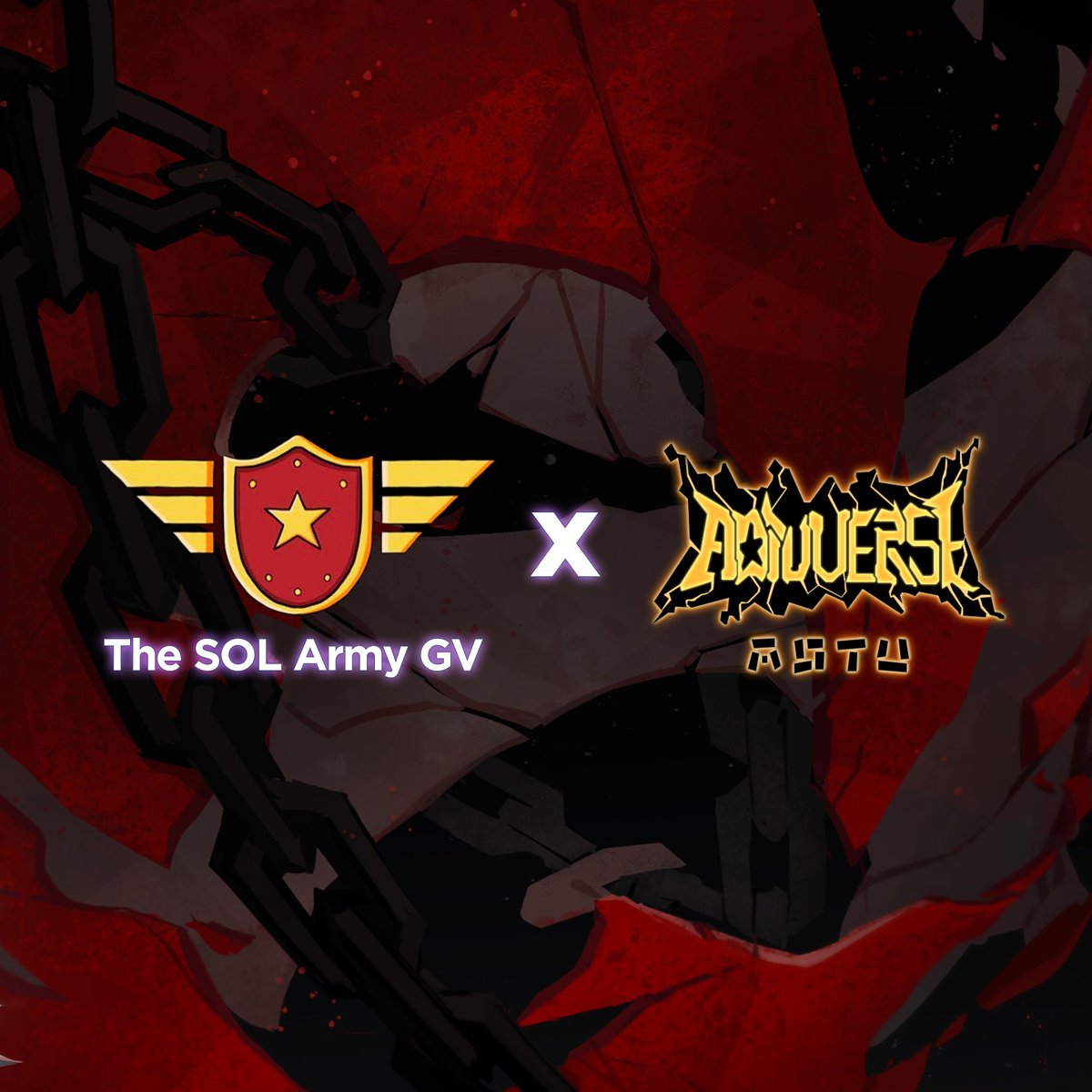 🪖 @The_SOL_Army x @AotuverseNFT ⚔️

The SOL Army is supporting Aotuverse on Its journey to the P2E metaverse!
Any SOL army member will automatically be whitelisted on our upcoming mint - we'll see you all in the Discord 🪖