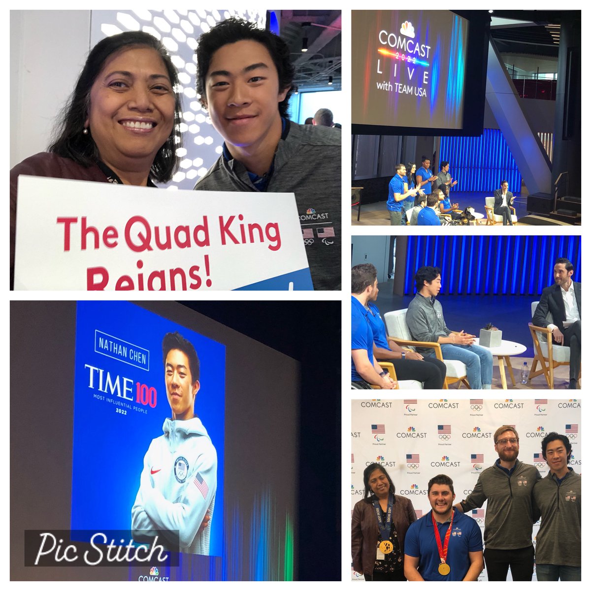 Since she #worksforComcast in Philly, my lucky friend @Marifedomingo 🤩got to meet OGM @NathanWChen of @TeamUSA @Comcast’s #ProjectUp #TeamUp this week. 🌟