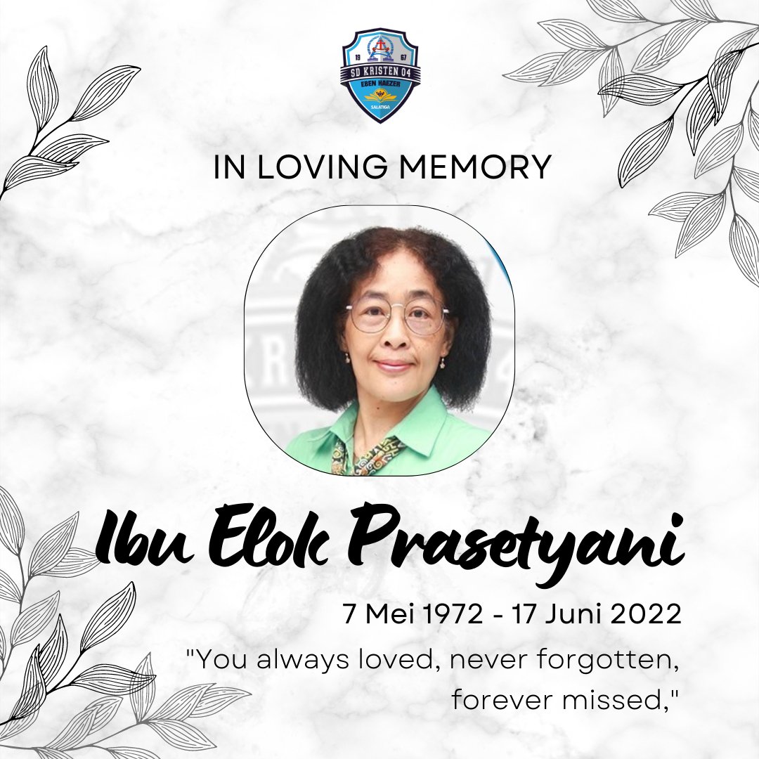 PramukaSDK04's tweet photo. Mabigus, pembina, dan pengurus Pramuka SD Kristen 04 Eben Haezer Salatiga mengucapkan

Turut berbela rasa atas berpulangnya
Ibu Elok Prasetyani
Pembina Pramuka SD Kristen 04 Eben Haezer Salatiga

Semoga keluarga yang ditinggalkan diberi kekuatan https://t.co/drt0C3l5hK