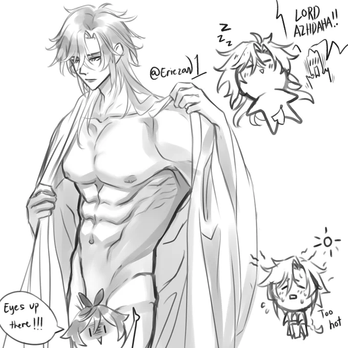HC:
Azhdaha's solution to cool himself during the summer season:
Goes naked and sleeps under a tree 