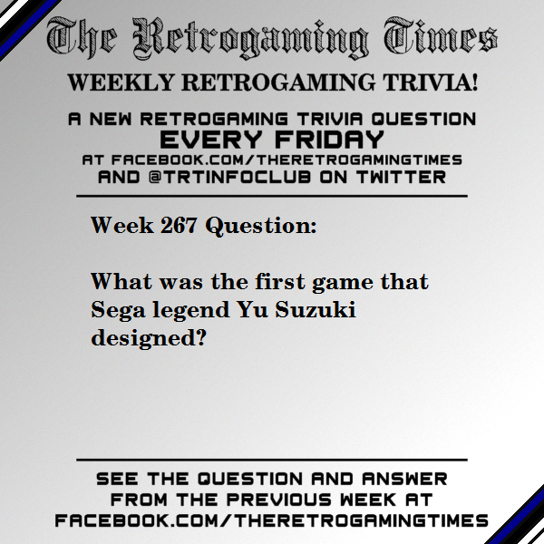TRTinfoclub's tweet photo. Weekly #Retrogaming #Trivia! Week 267 - https://t.co/fD2BvEjkEz - Submit a trivia question: trt@classicplastic.net - Read the latest issue: https://t.co/jdezGiTAqO #TheRetrogamingTimes #WeeklyRetrogamingTrivia #sega https://t.co/MCd7LYiiHI