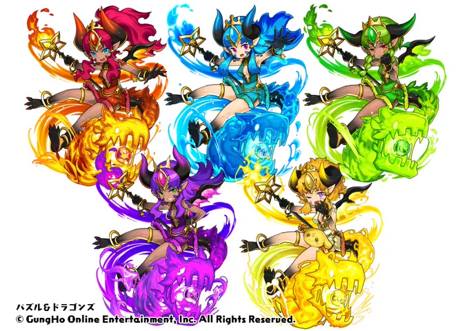 ダンジョンに出てくるモンスター。
1枚目はすでにガチャ出てきているキャラクターに合わせて色違いをデザインしたもので2枚目のほうは性格でデザインしてます。色違いはすごく楽しいですが5種類の特徴を出すのが大変です。
#パズドラ
#茶壱の倉庫 