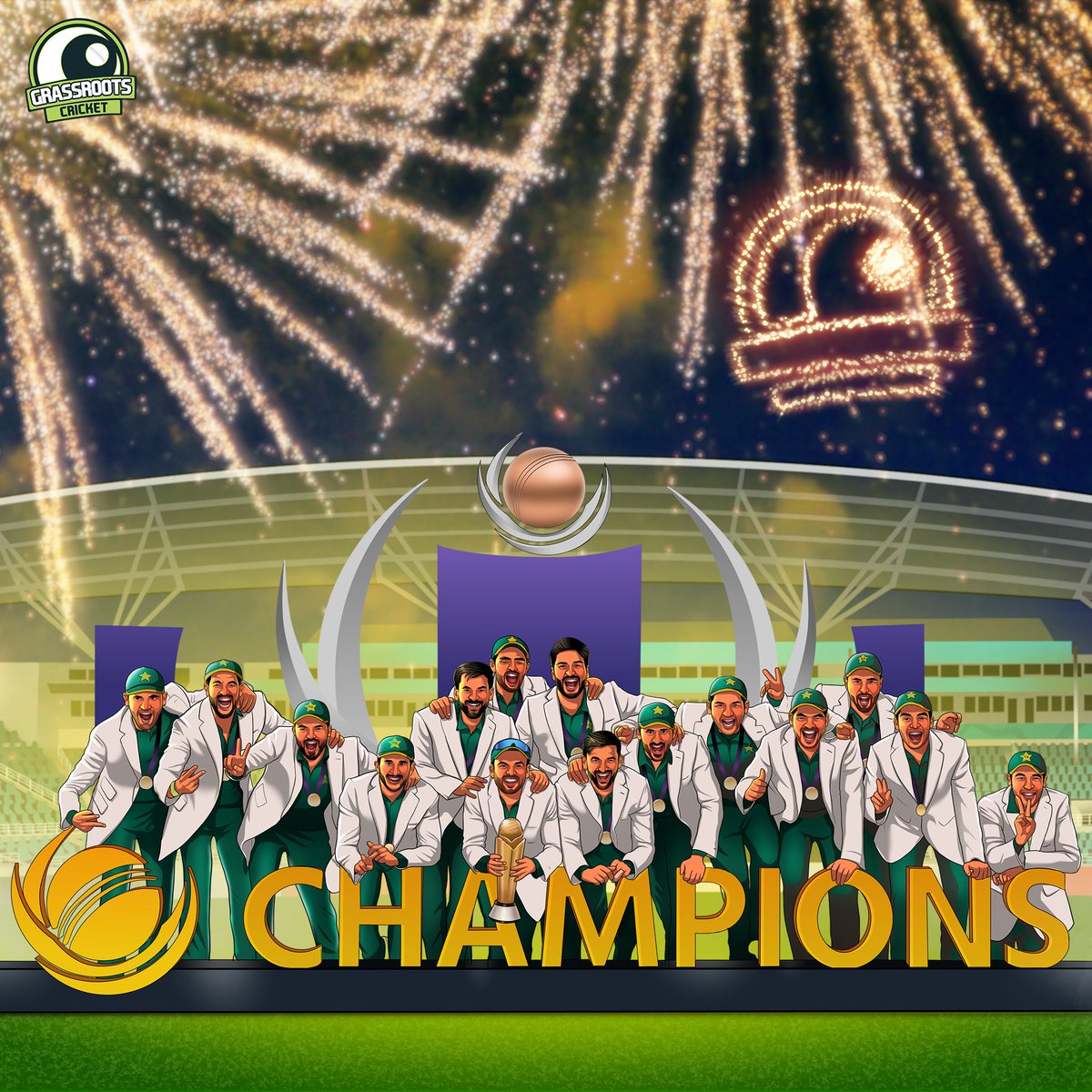 grassrootscric's tweet photo. Good Morning Pakistan! 🇵🇰🏆

#Cricket | #CT17 https://t.co/uUVsN274pf