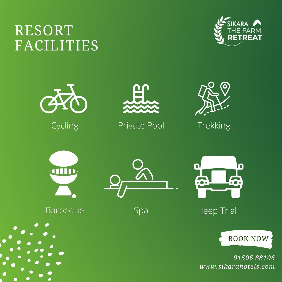 Experience both our adventurous and soulful activities along with your stay!
.
.
#hospitality #holiday #staycation #anaikatti #jeeptrails #spa #barbeque #cycling #trekking #privatebarbecue #privatepool #coimbatore