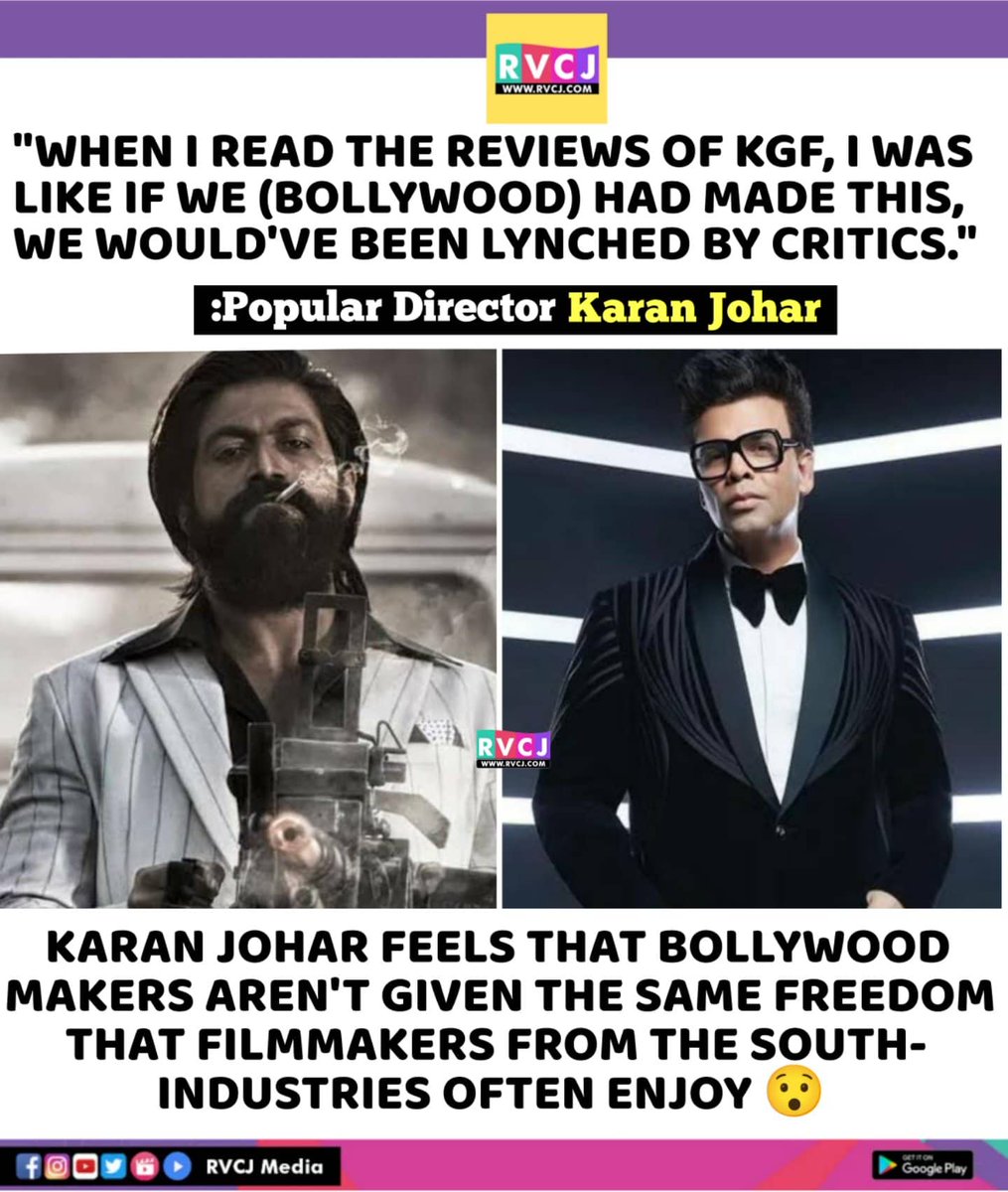 RVCJ_FB's tweet photo. Karan Johar reacts on KGF movie https://t.co/qjTNiJLENV