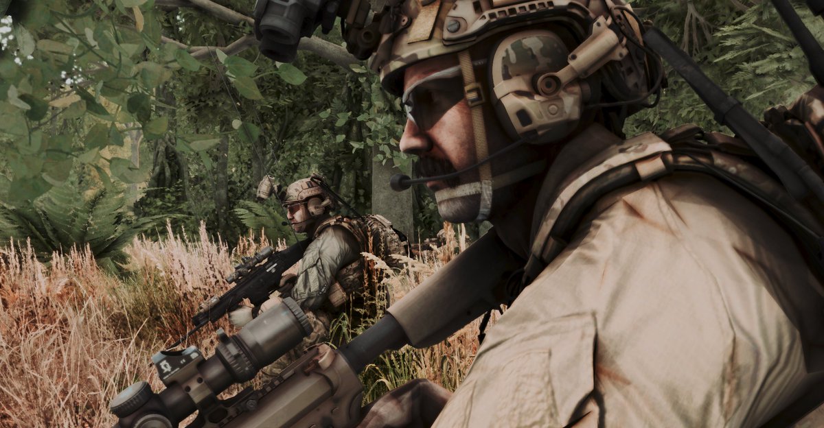 TF_114's tweet photo. Operators from "STRIKER 1" &amp; "BRUSIER 2" conducting direct action raids under Operation "OBSIDIAN FURY" somewhere in Africa. After facing a coordinated ambush, the mission resulted in completing 1 out of 3 objectives. #Arma3 https://t.co/vdvoNwUTaF