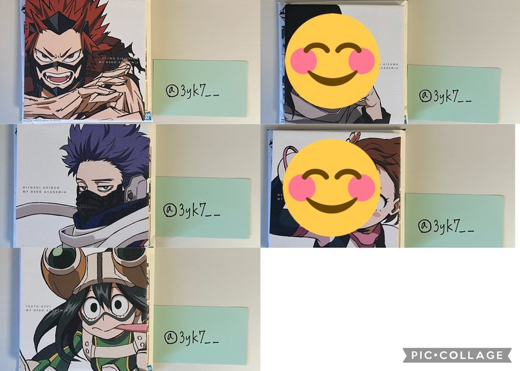 3yk7__'s tweet photo. 【交換希望】
引き続き探しております。
どうぞよろしくお願いします！

僕のヒーローアカデミア　一番くじ　交換　next generation

【譲】
I賞:切島、心操、蛙吹
K賞:飯田、蛙吹、芦戸、耳郎

【求】
緑谷、轟、爆豪
異種交換可

#ヒロアカ一番くじ #nextgenaration https://t.co/SxDqlNZsQd