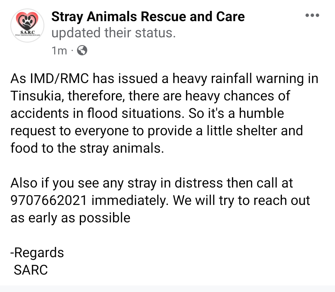 SARC_INDIA's tweet photo. Please share
#tinsukia #rainalert #rescueteam #assamfloods https://t.co/bUOrOCc2nq