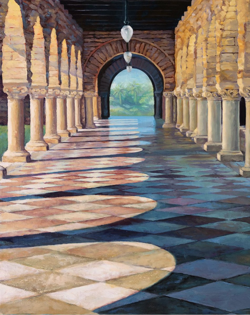 Elilada's tweet photo. @McFaul @Stanford Those images remind me of a painting I did of campus when it was deserted during the quarantine. There’s something so evocative about beautiful empty spaces… https://t.co/fseE76CVPp