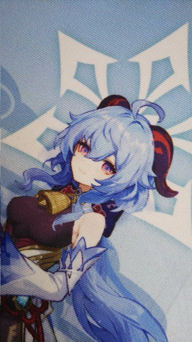 巻物風ミニタペストリー、材質が紙じゃなく布なのはいいんだけどそのせいか瞳のハイライト見辛くて甘雨がヤンデレ甘雨に見える 